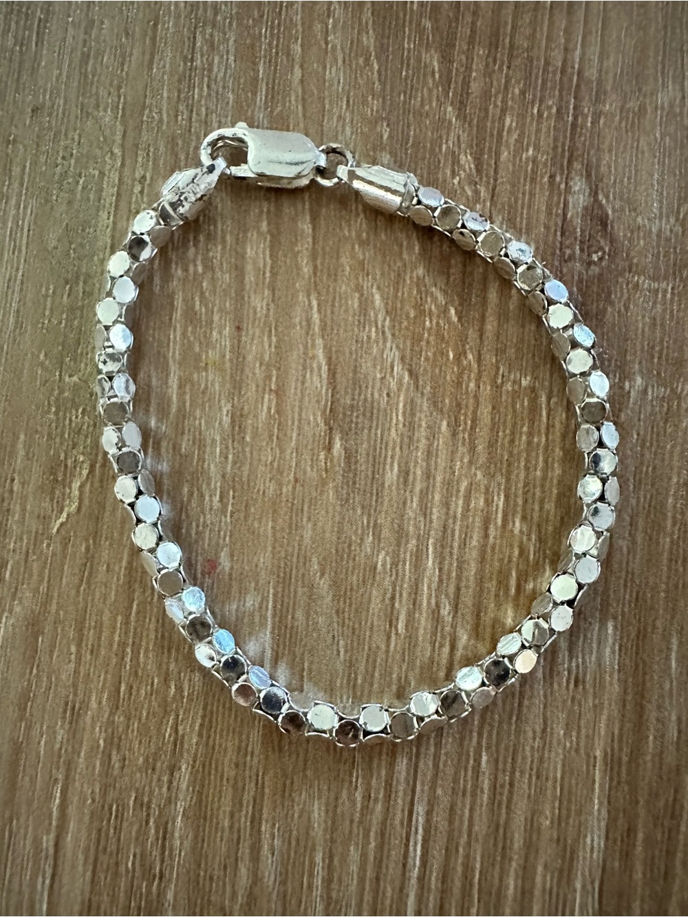 Italian Silver Popcorn Mirrored Bracelet 925